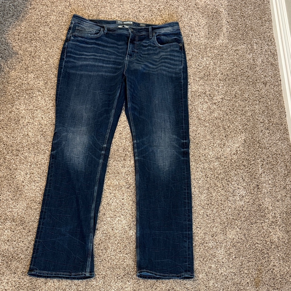 BKE Tyler Men’s Slim Straight Jeans in Dark Blue Wash